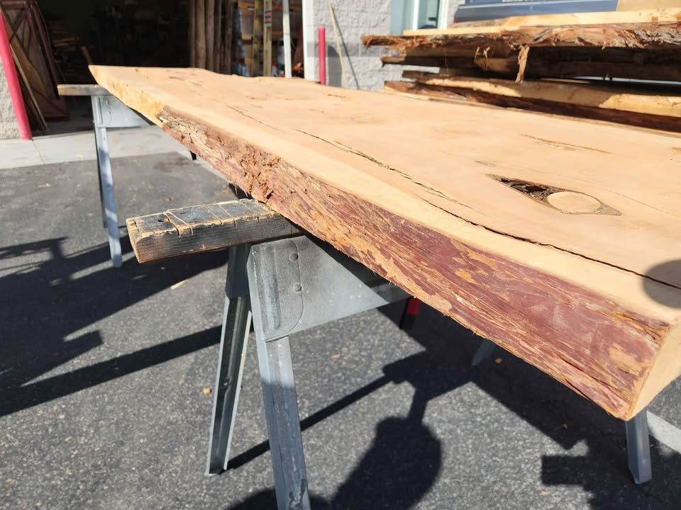 Great Character 9'4" Juniper 3" Thick Slab - Epoxy Project Wood Mantel Table Bartop, photo 2