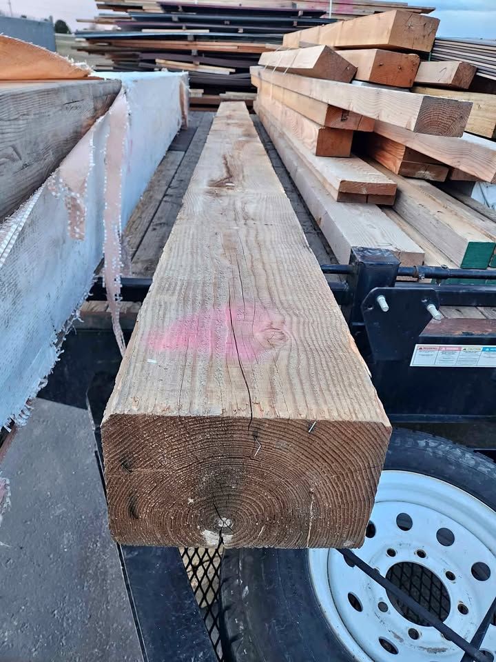 8x12x20 Rough Cut Beam Lumber Wood Building Materials, photo 1