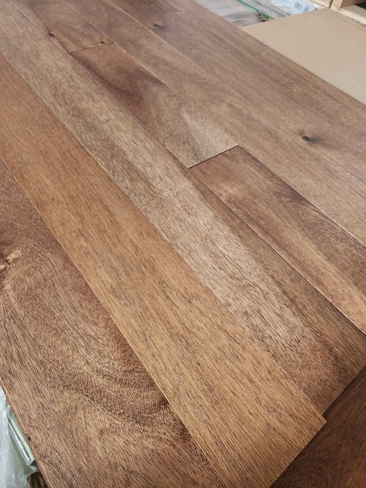 Driftwood acacia engineered hardwood planks with natural grain and knots