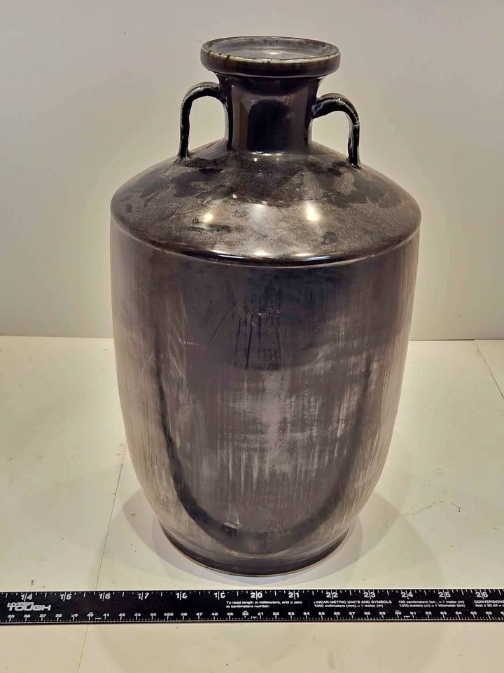Decorative Black Jar w/ Two Handles, photo 1