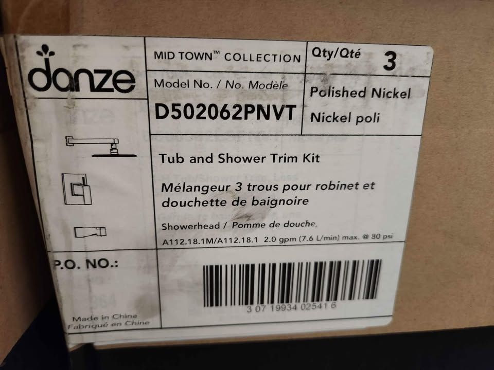 Danze D502062PNVT Polished Nickel Mid-Town Single Handle Tub and Shower Trim Kit, photo 2