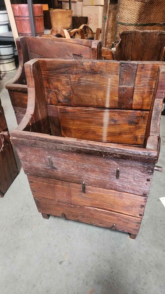 Vintage Wooden Horse Pack - Cool Planter - Rustic Equestrian Home / Cabin / Barn Decor Basket Bucket, photo 2