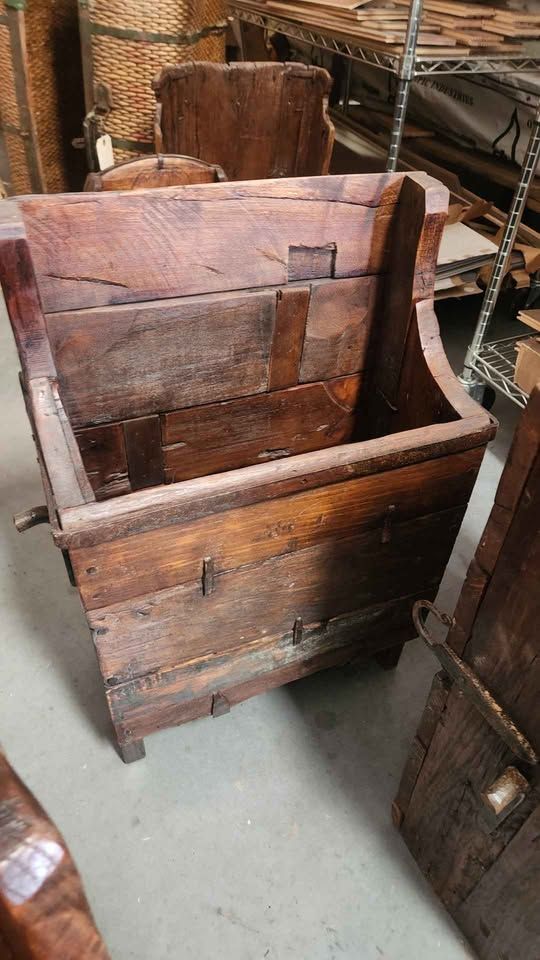 Vintage Wooden Horse Pack - Cool Planter - Rustic Equestrian Home / Cabin / Barn Decor Basket Bucket, photo 3