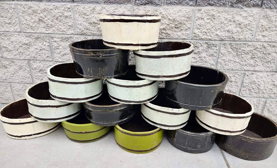 Great Gift Baskets! Handmade Wooden Buckets Baskets - Rustic, photo 1