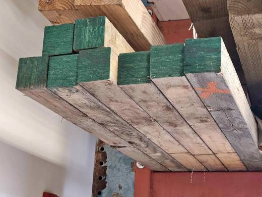 3.5x3.5x11'4" (2) LVL Engineered Lumber Beam Wood - 4x4x11'4"