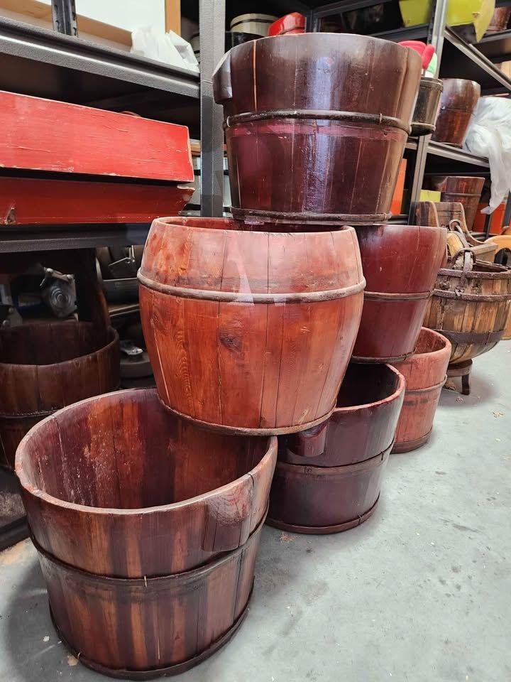 Decor Baskets/Planters - Rustic Handmade Wooden Buckets Baskets - Great Gifts, photo 4