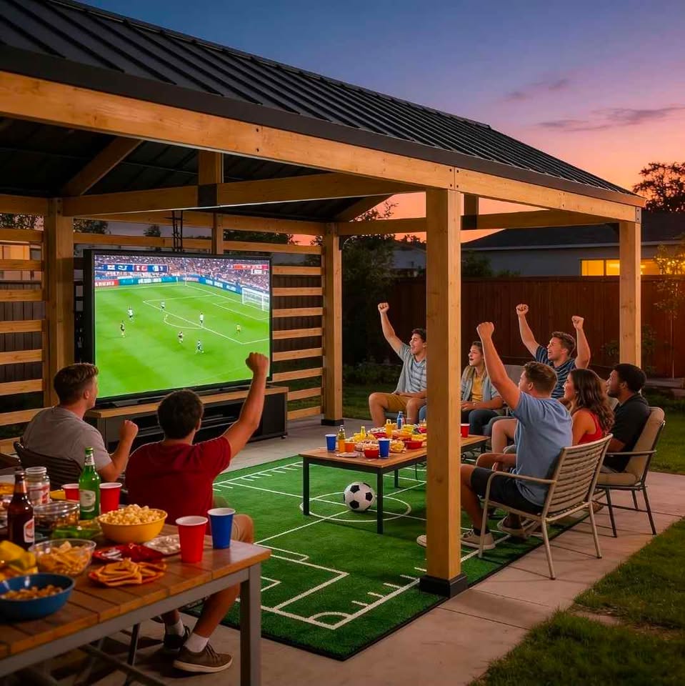 Sunjoy Newville 10x22 Cedar Carport / Gazebo with Privacy Wall, Steel Roof & Gutter, photo 4