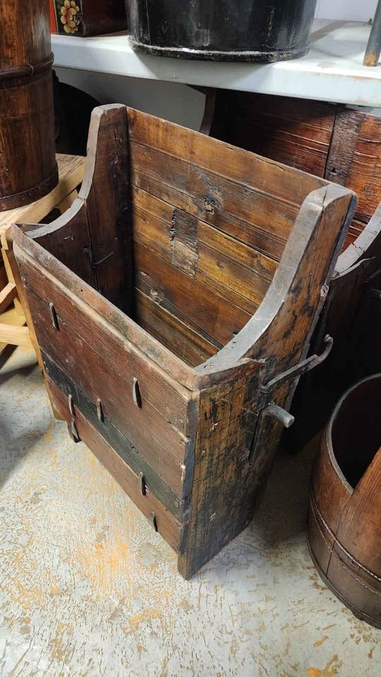 Cool Vintage Wooden Buckets, Rustic Baskets, Storage Boxes, Decor, etc, photo 2